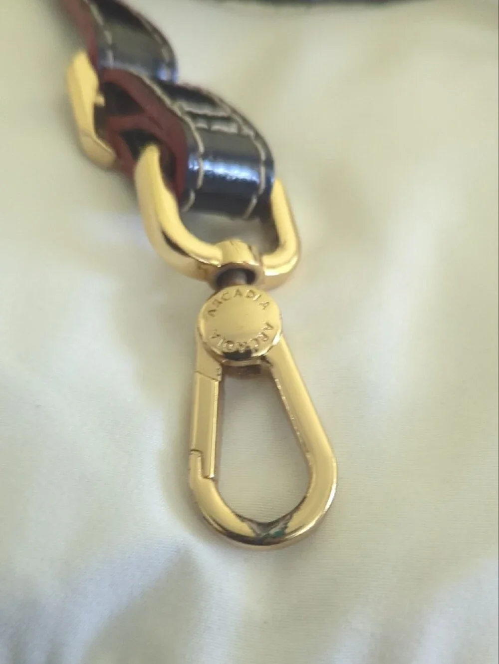 Arcadia Navy/Red Leather Crossbody Strap Gold Hardware *Use For Parts or Fix*49L